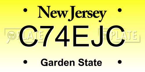 C74EJC New Jersey License Plate