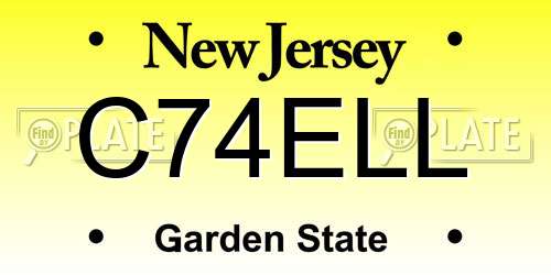 C74ELL New Jersey License Plate