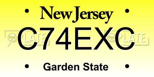 C74EXC New Jersey License Plate