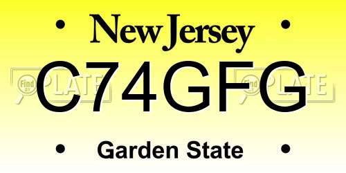 C74GFG New Jersey License Plate