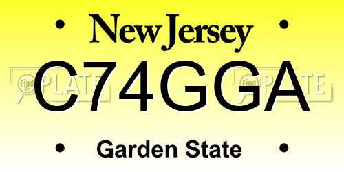 C74GGA New Jersey License Plate