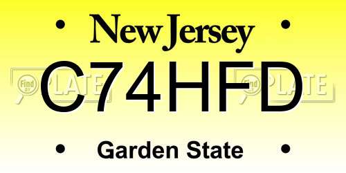 C74HFD New Jersey License Plate