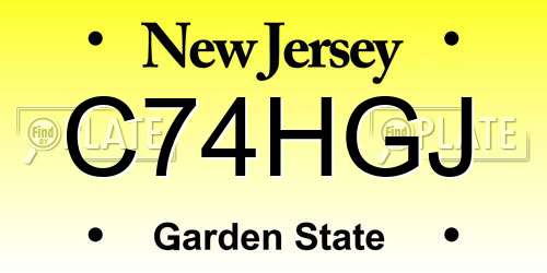 C74HGJ New Jersey License Plate