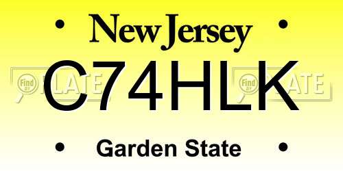 C74HLK New Jersey License Plate
