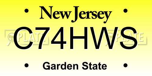 C74HWS New Jersey License Plate