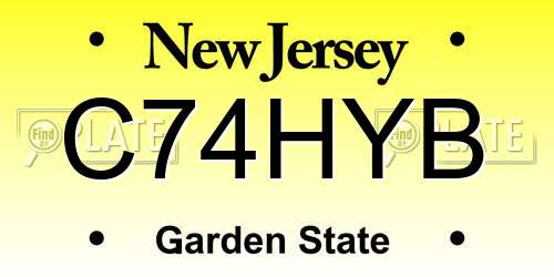 C74HYB New Jersey License Plate