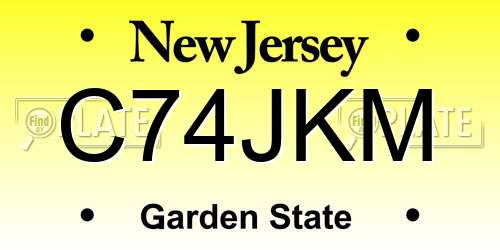 C74JKM New Jersey License Plate
