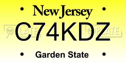 C74KDZ New Jersey License Plate