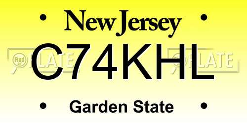 C74KHL New Jersey License Plate