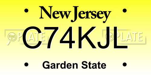 C74KJL New Jersey License Plate