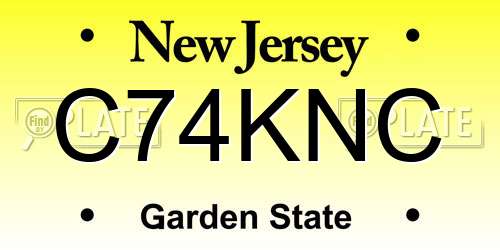 C74KNC New Jersey License Plate