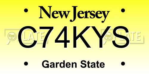 C74KYS New Jersey License Plate