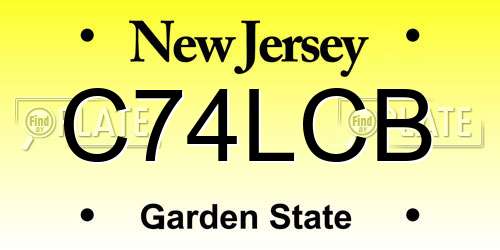 C74LCB New Jersey License Plate