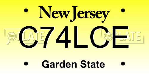 C74LCE New Jersey License Plate