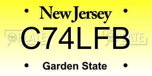 C74LFB New Jersey License Plate