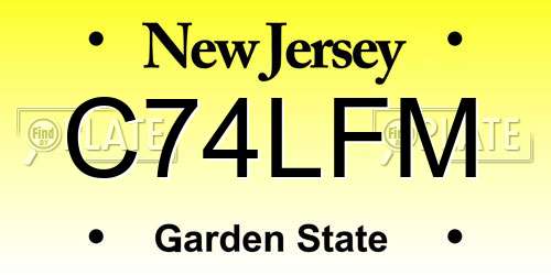 C74LFM New Jersey License Plate