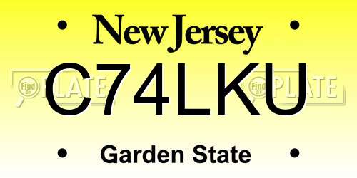 C74LKU New Jersey License Plate