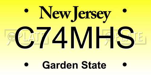 C74MHS New Jersey License Plate
