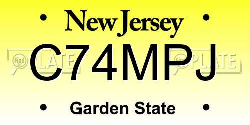 C74MPJ New Jersey License Plate