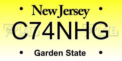 C74NHG New Jersey License Plate