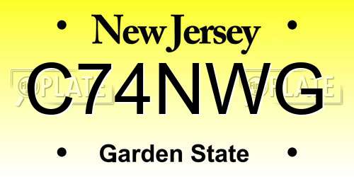 C74NWG New Jersey License Plate