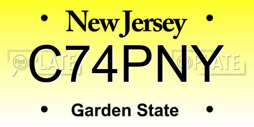C74PNY New Jersey License Plate