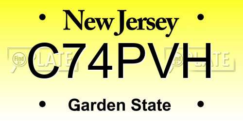 C74PVH New Jersey License Plate