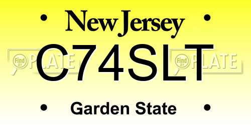 C74SLT New Jersey License Plate