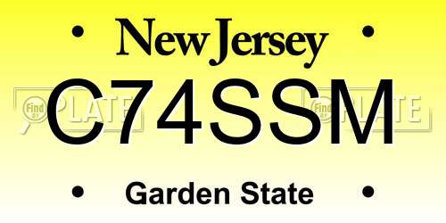 C74SSM New Jersey License Plate