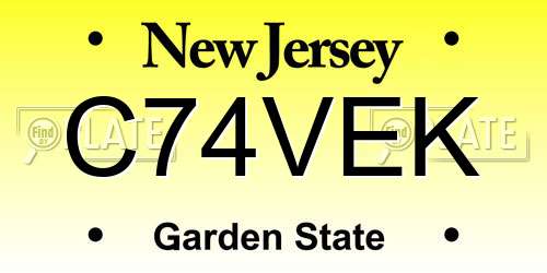 C74VEK New Jersey License Plate