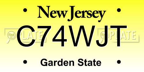 C74WJT New Jersey License Plate