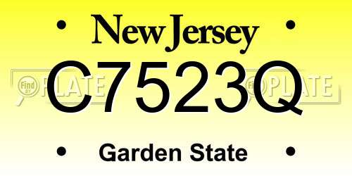 C7523Q New Jersey License Plate