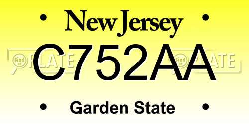C752AA New Jersey License Plate