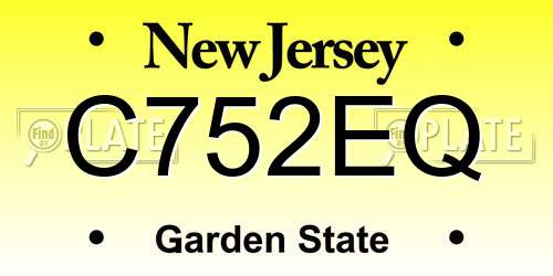 C752EQ New Jersey License Plate