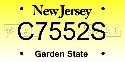 C7552S New Jersey License Plate