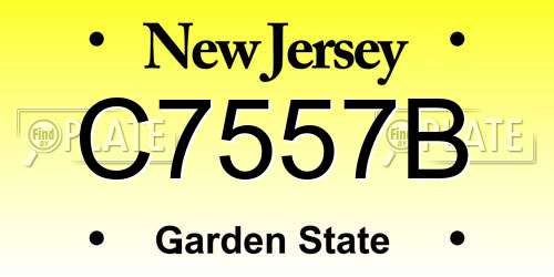 C7557B New Jersey License Plate