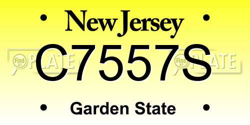 C7557S New Jersey License Plate