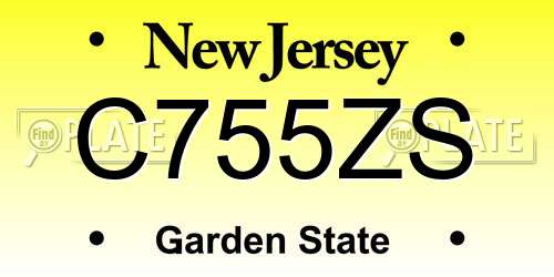 C755ZS New Jersey License Plate