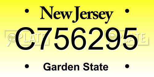 C756295 New Jersey License Plate
