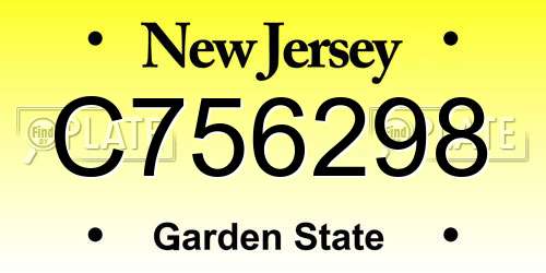 C756298 New Jersey License Plate