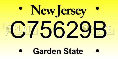 C75629B New Jersey License Plate