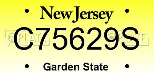 C75629S New Jersey License Plate