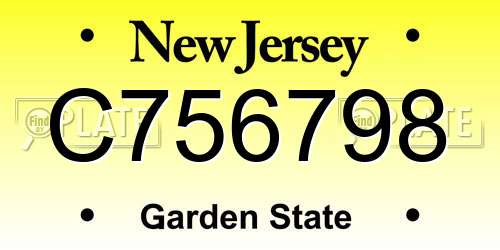 C756798 New Jersey License Plate