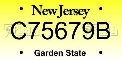 C75679B New Jersey License Plate