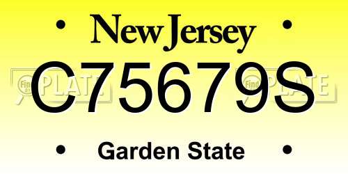 C75679S New Jersey License Plate