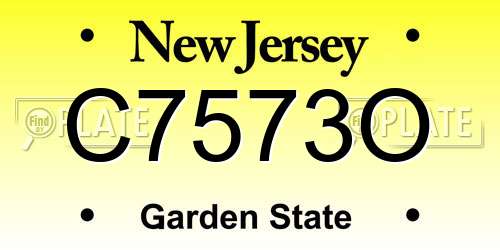 C7573O New Jersey License Plate