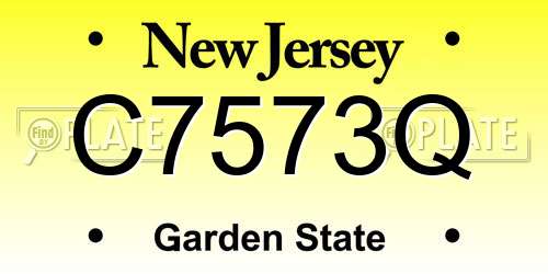 C7573Q New Jersey License Plate
