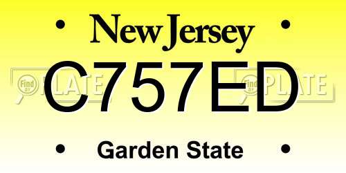 C757ED New Jersey License Plate