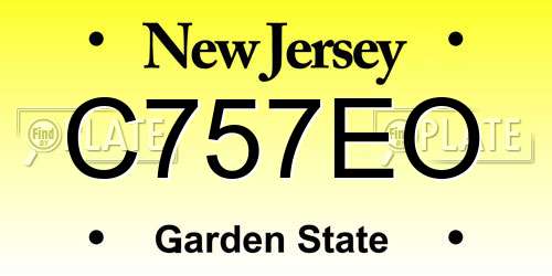 C757EO New Jersey License Plate