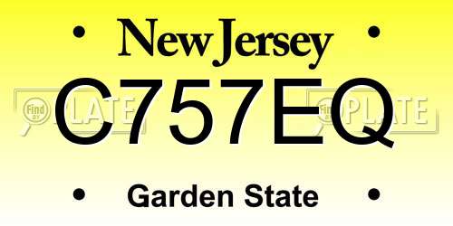C757EQ New Jersey License Plate